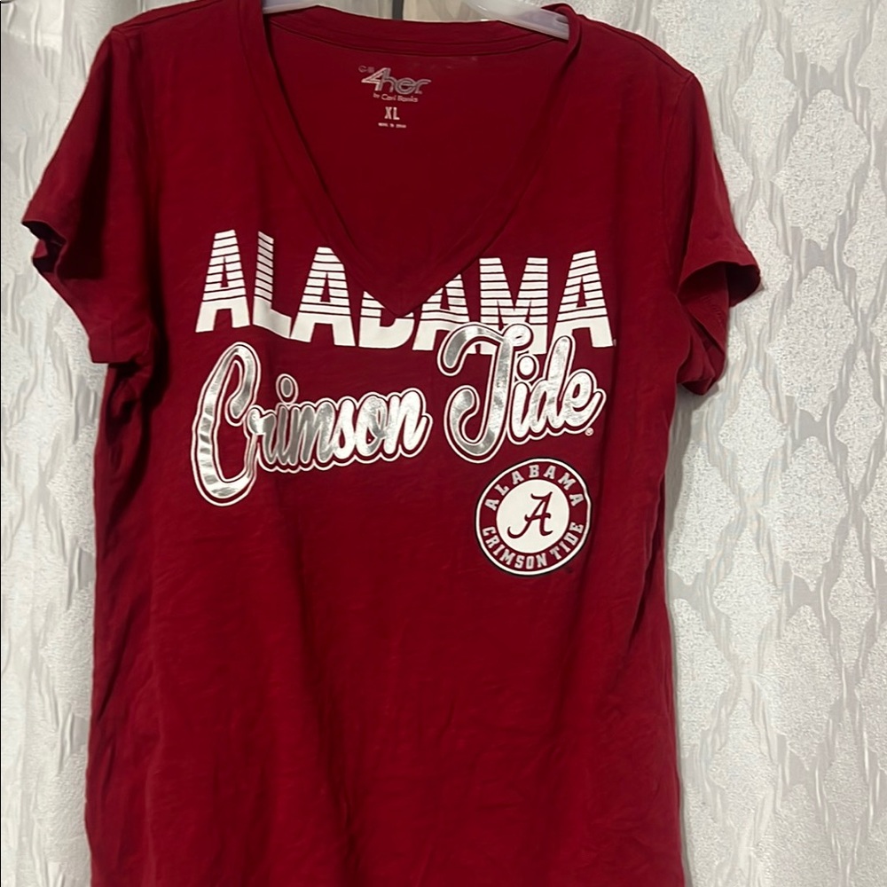 Alabama Crimson Tide Women's Red V-Neck Top